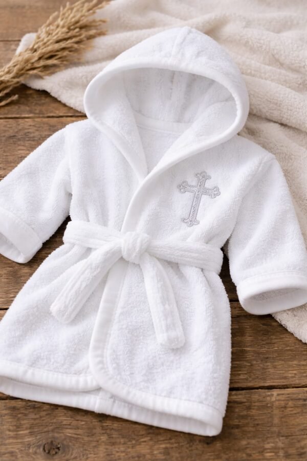 Baby Bademantel mit Name – personalisierte Stickerei