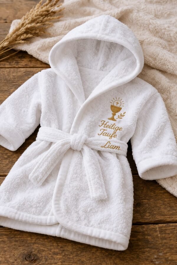 Baby Bademantel mit Name – personalisierte Stickerei